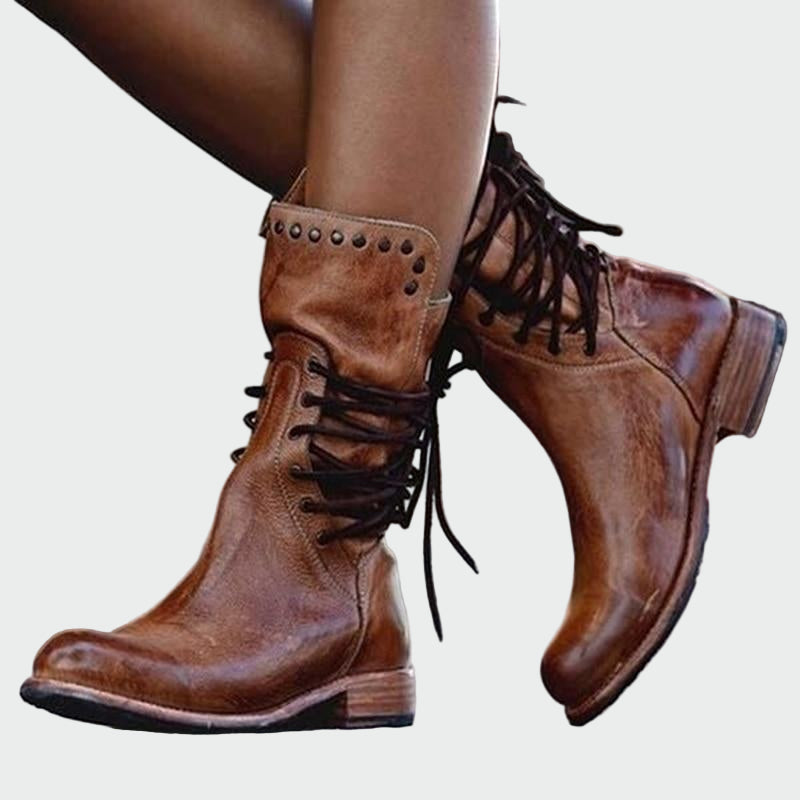 Hélène - Bottines Cuir Vintage
