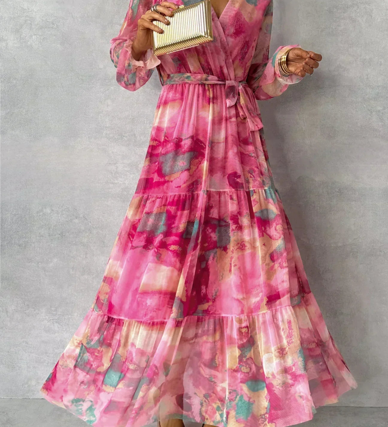 Inès - Robe Enveloppe Florale