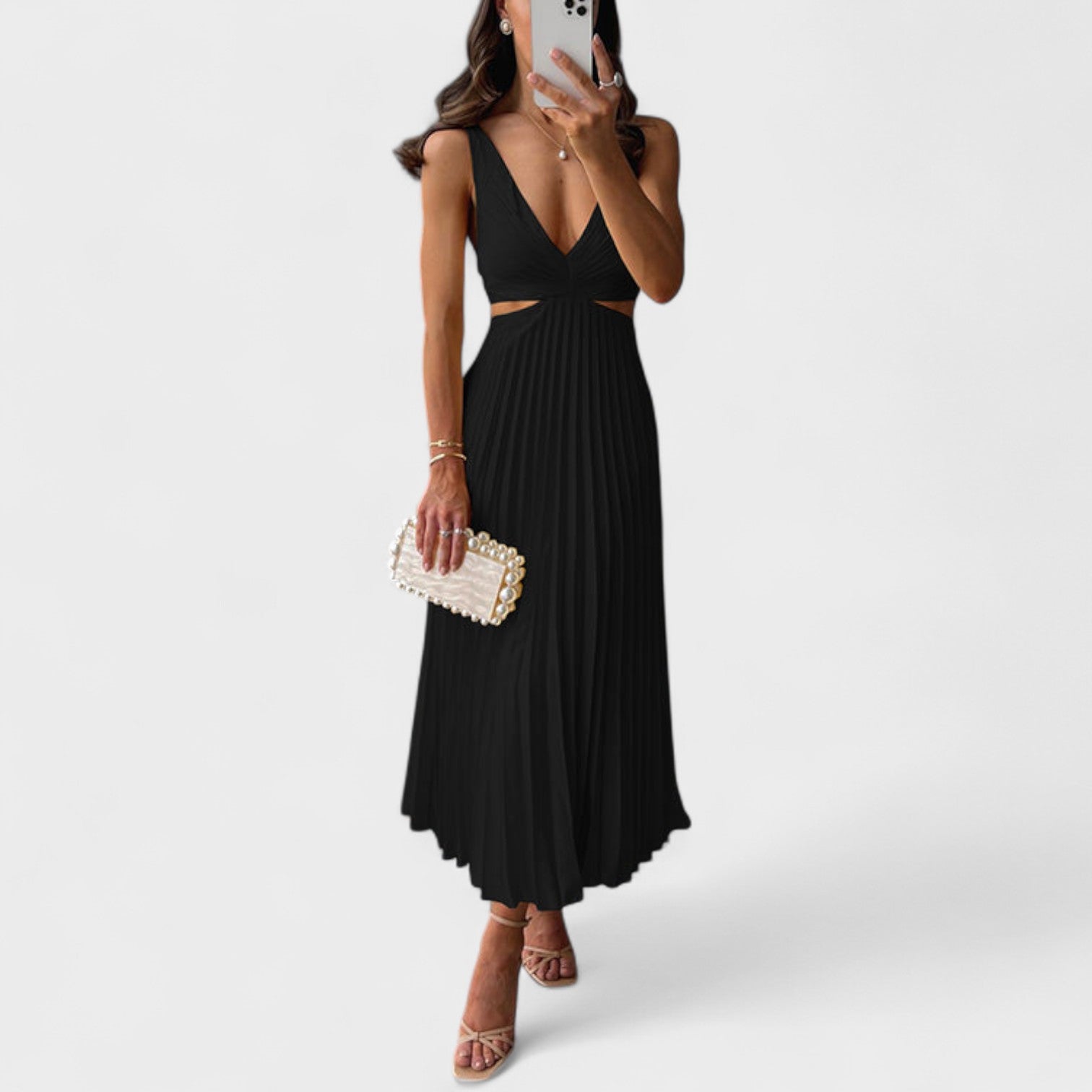 Élodie - Robe Midi Plissée