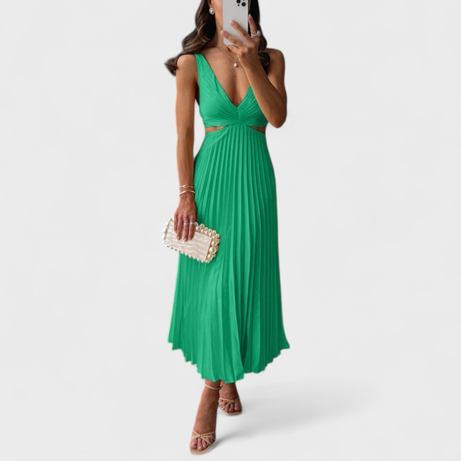 Inès - Robe Midi Plissée