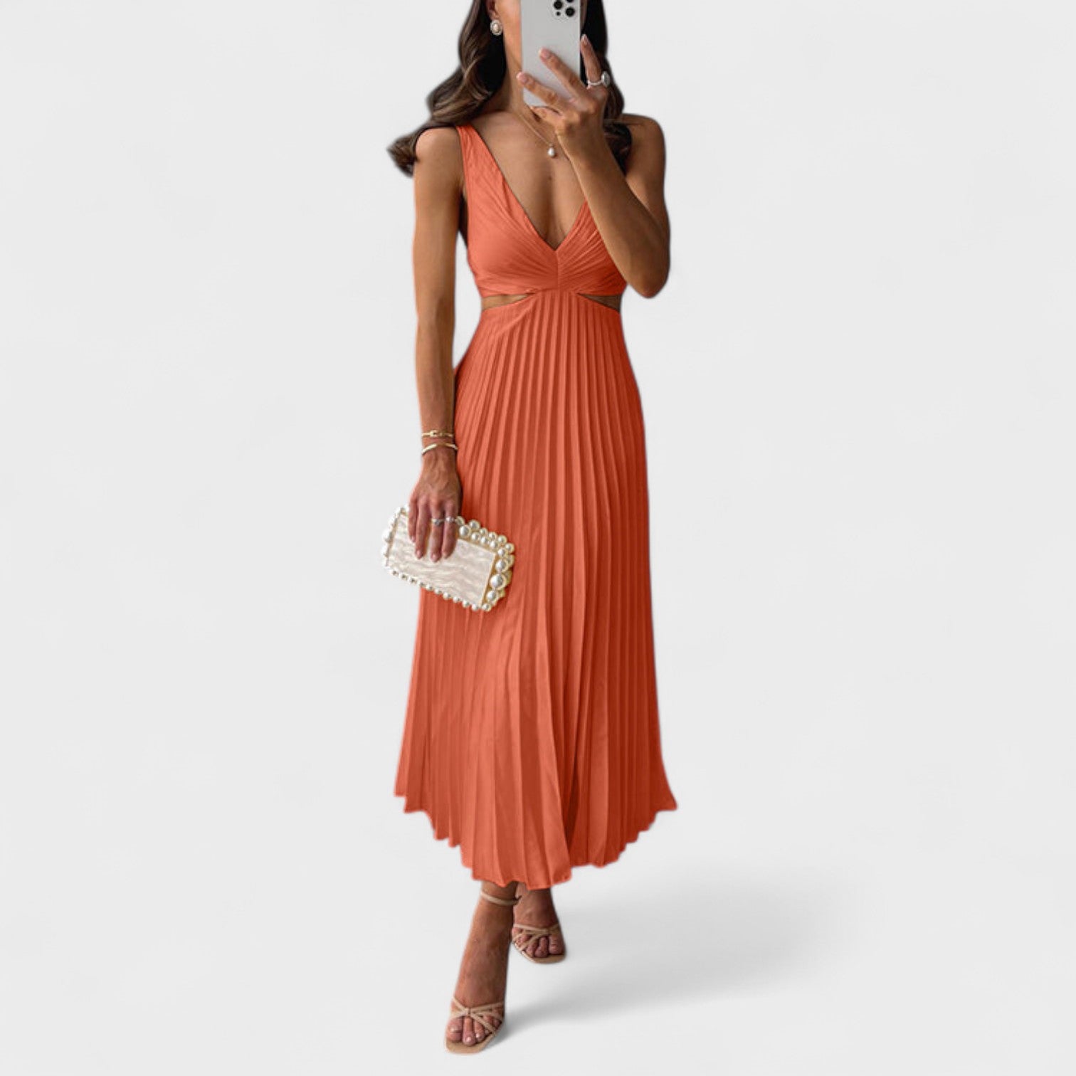 Inès - Robe Midi Plissée
