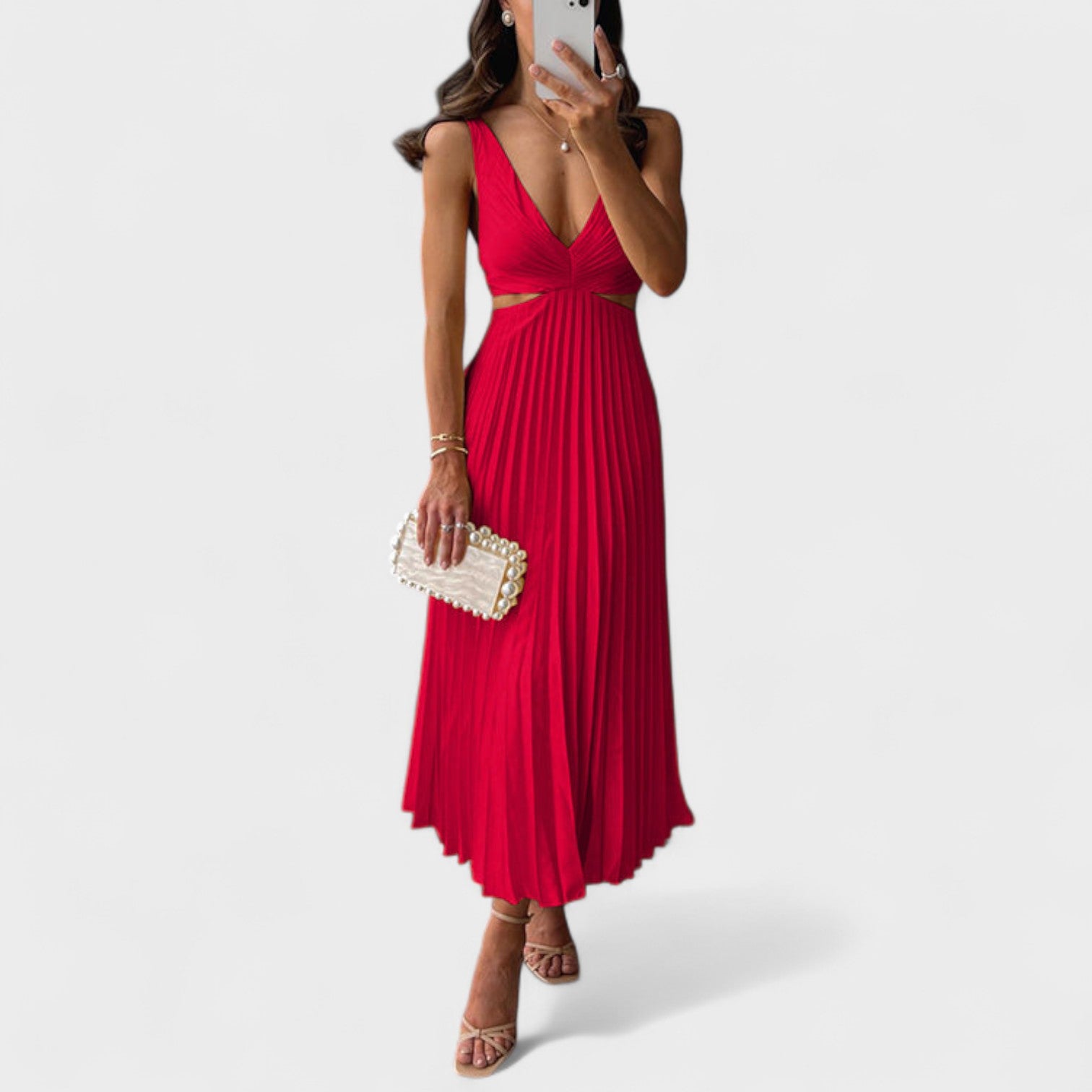 Élodie - Robe Midi Plissée