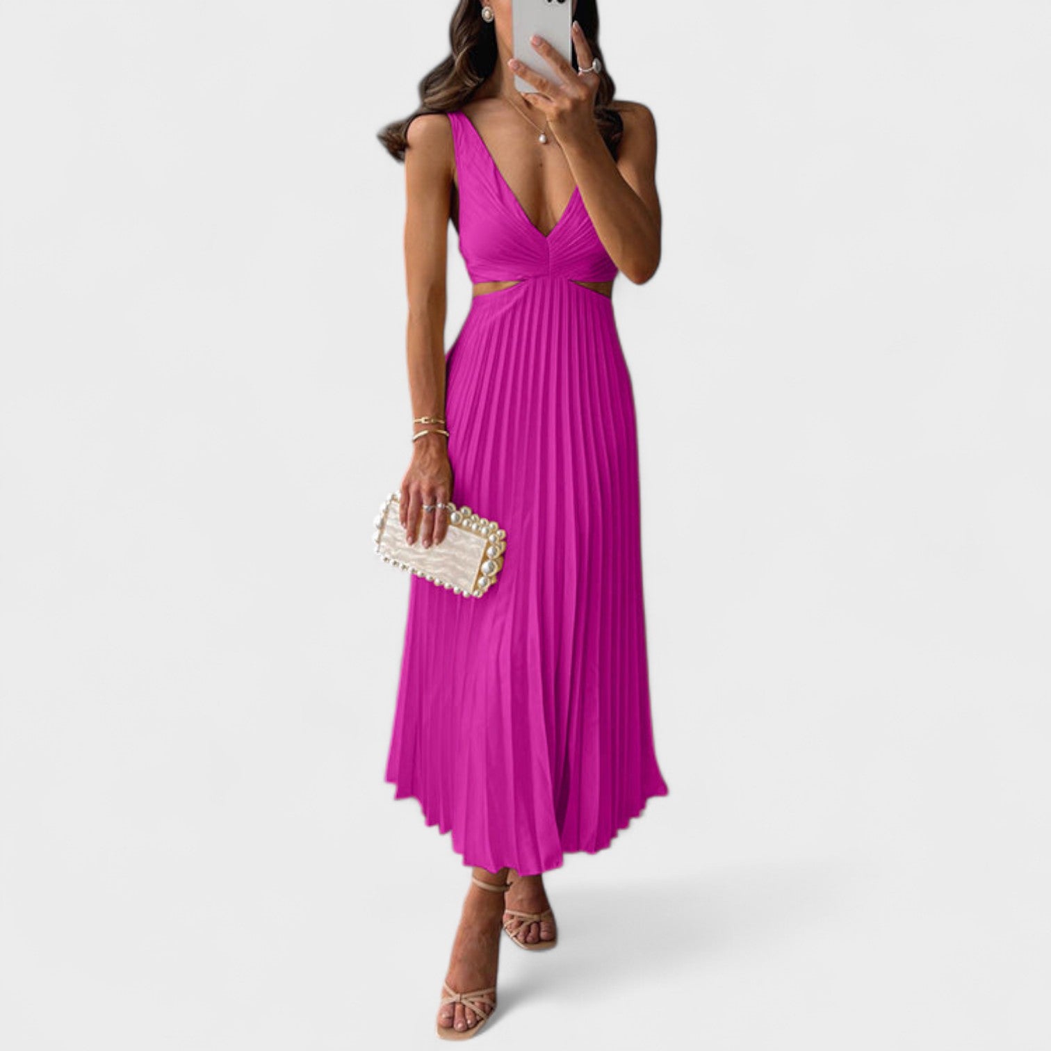 Inès - Robe Midi Plissée