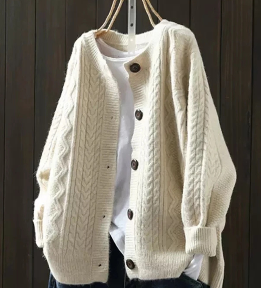 Gaëlle - Cardigan Tressé Élégant