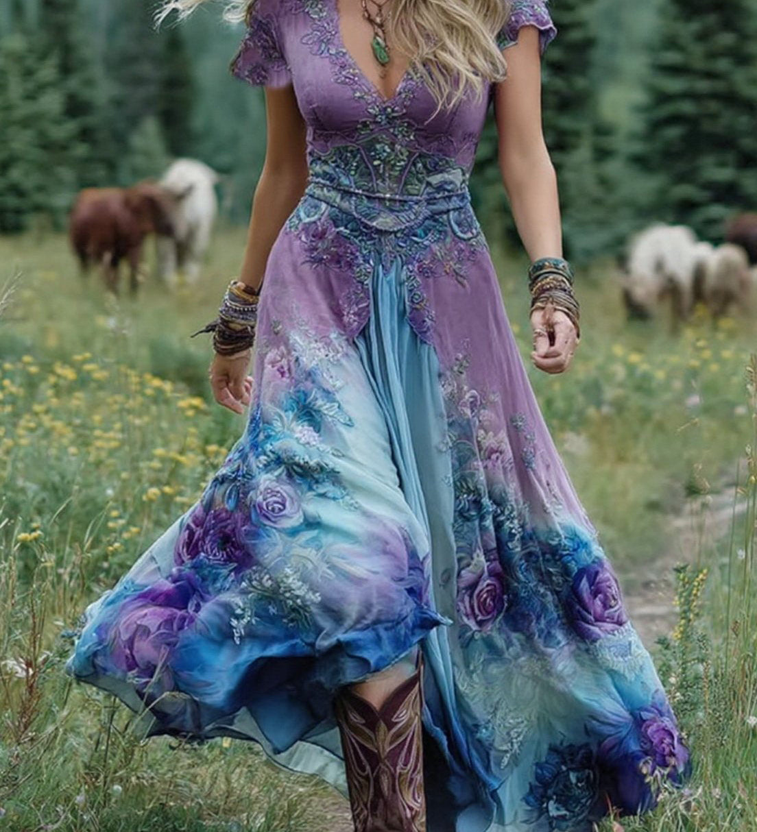 Inès - Robe Maxi Florale