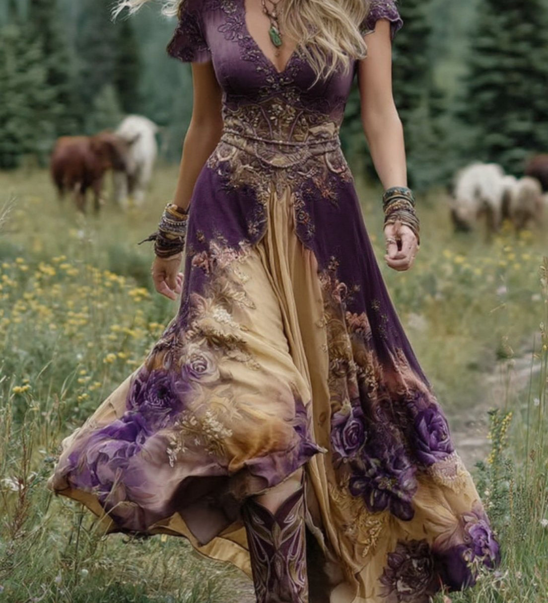 Anaïs - Robe Maxi Fleurie