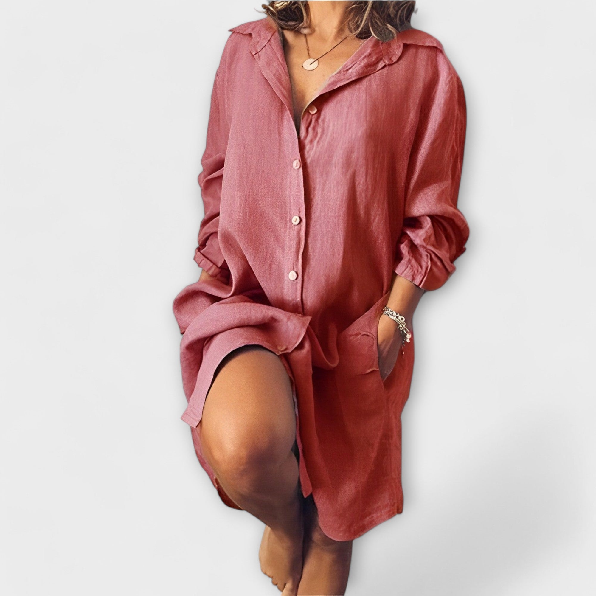 Inès - Blouse Lin Élégante