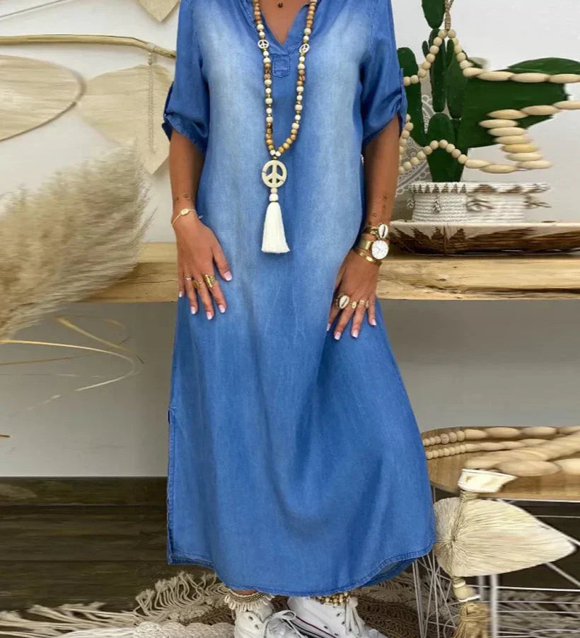 Anaïs - Robe Maxi Denim