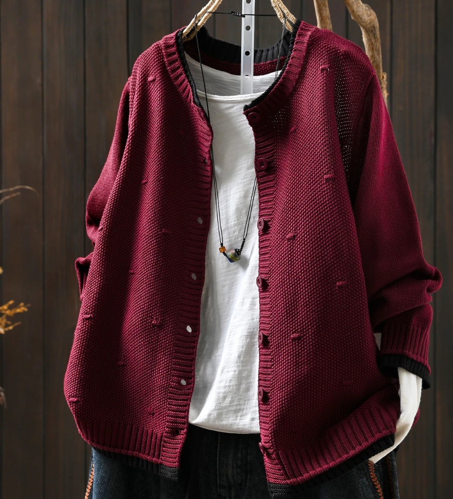 Élodie - Cardigan Texturé Élégant