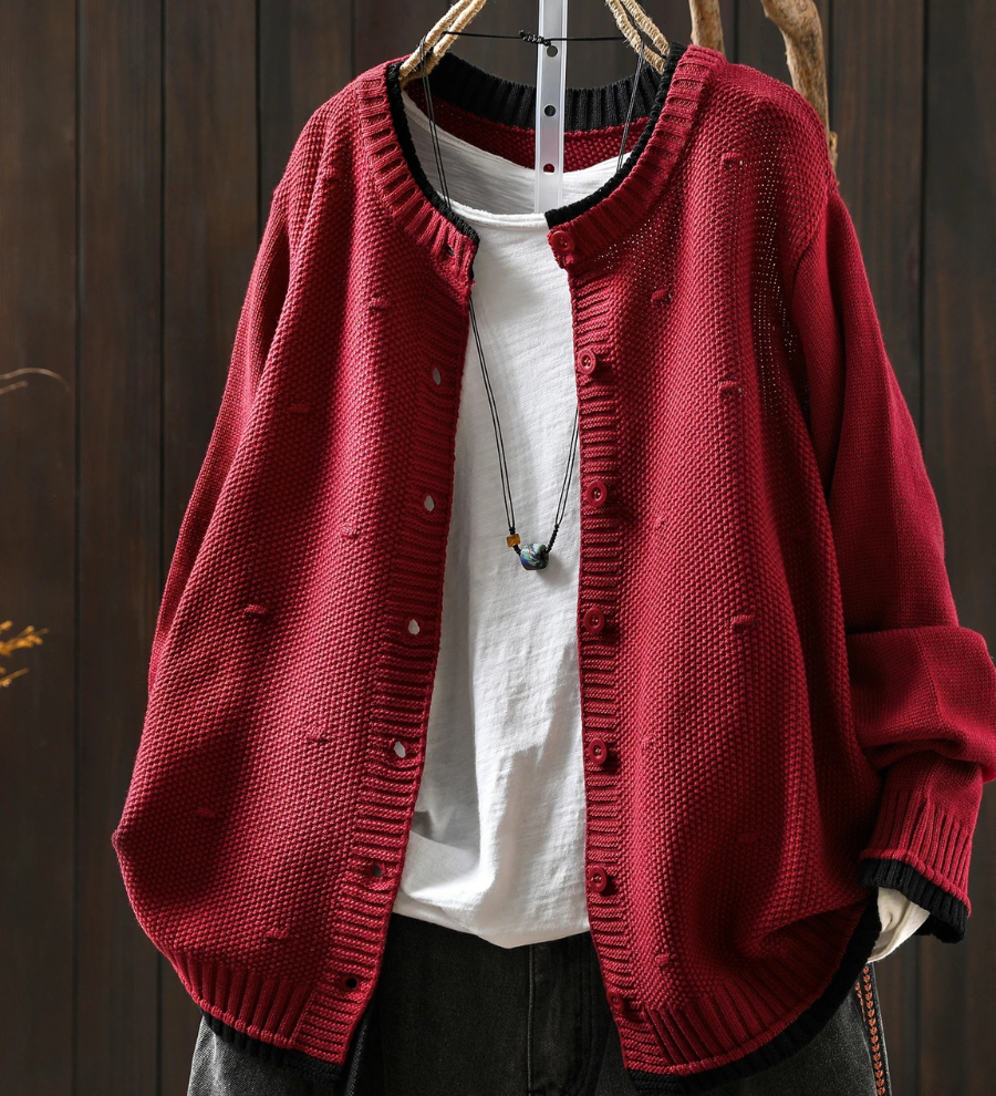 Élodie - Cardigan Texturé Élégant