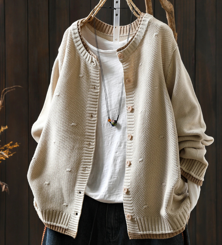 Élodie - Cardigan Texturé Élégant