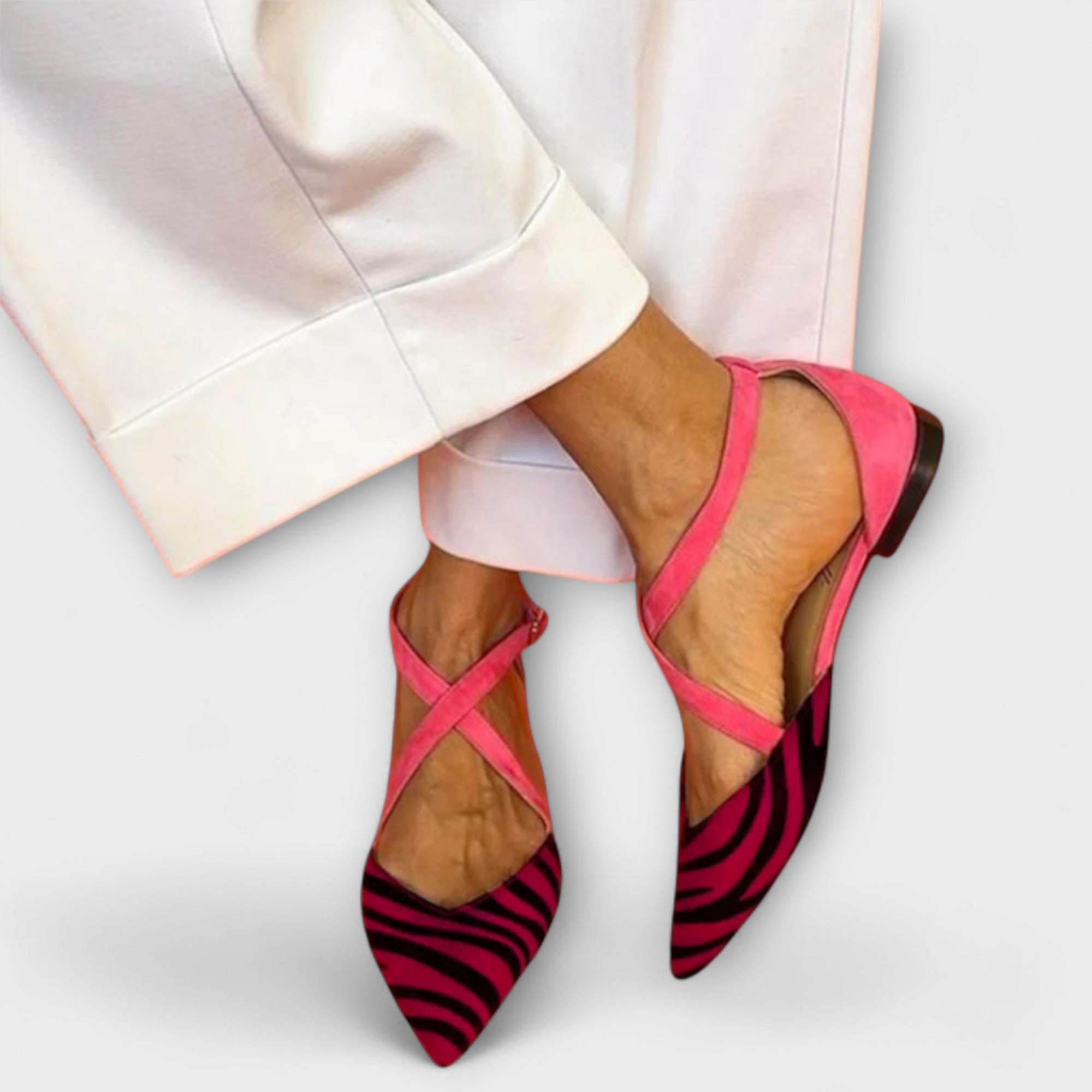 Sarah - Ballerines Zèbre Fuchsia