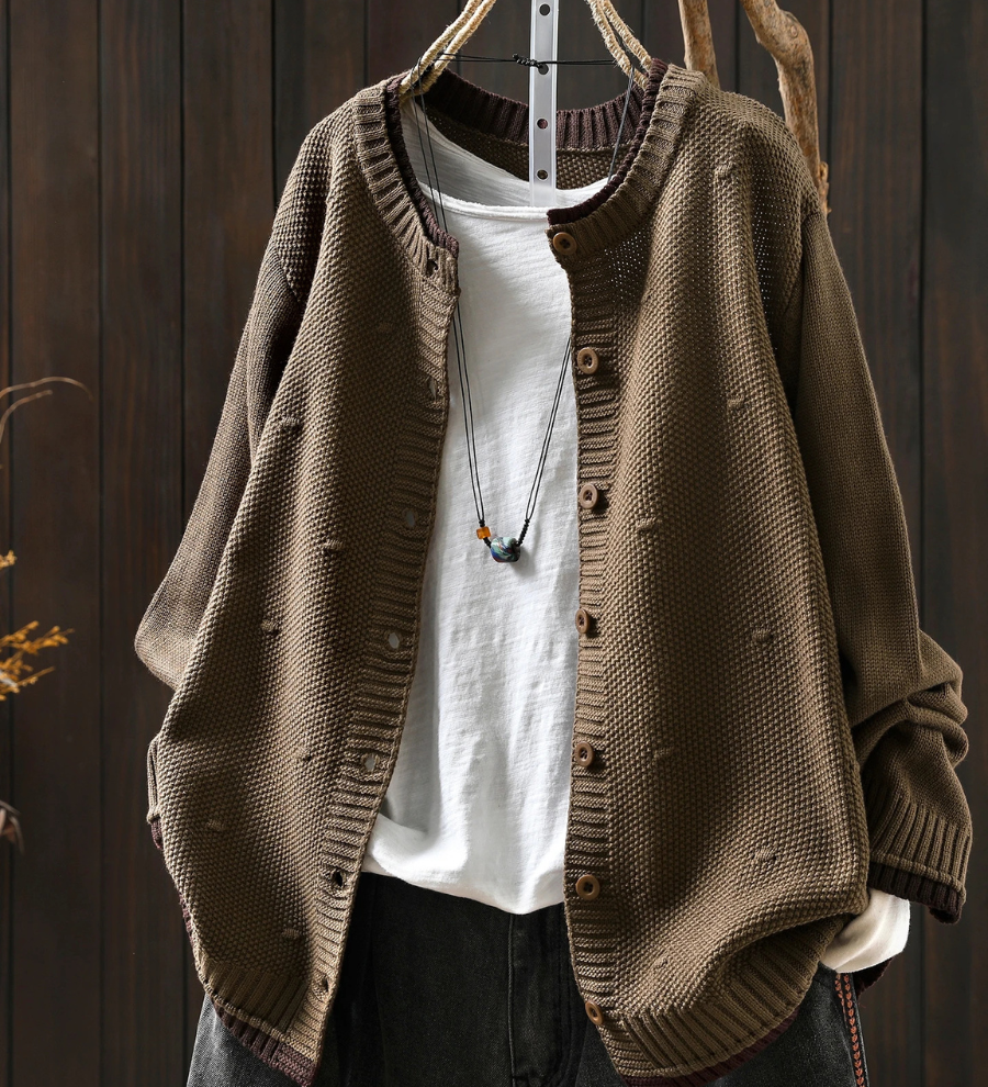 Élodie - Cardigan Texturé Élégant