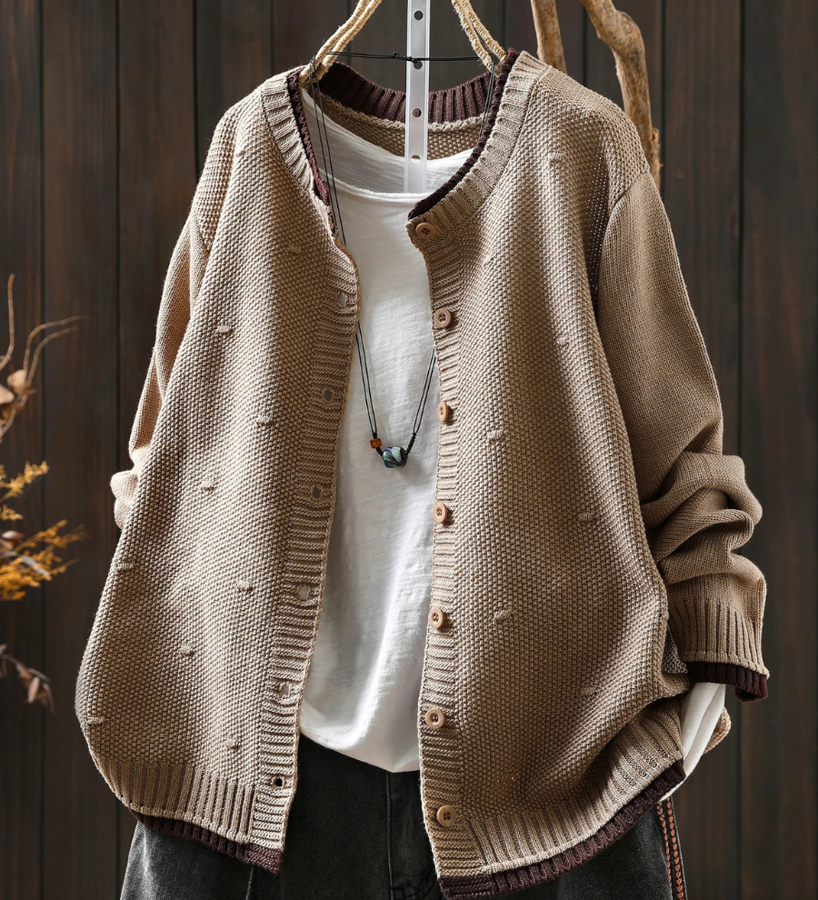 Élodie - Cardigan Texturé Élégant
