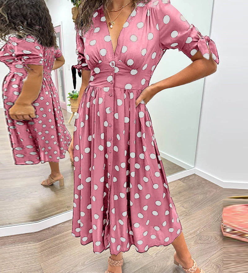 Clara - Robe Élégante Pois