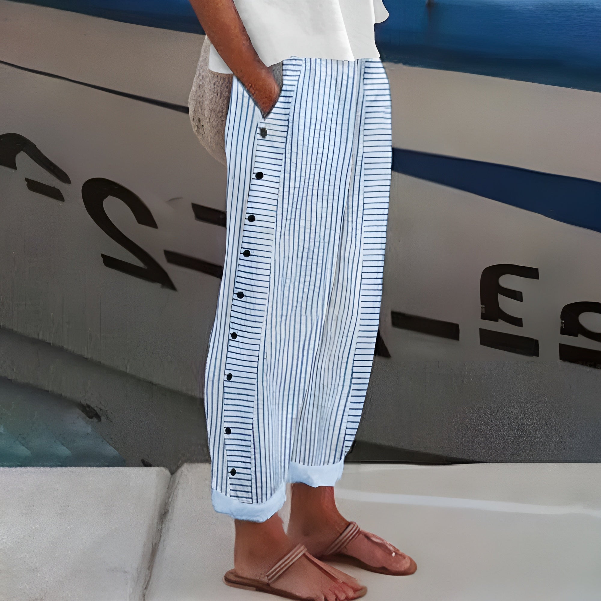 Clara - Pantalon Lin Élégant