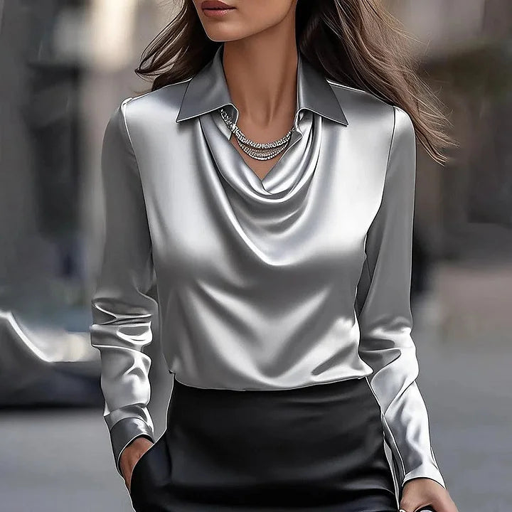 Amélie - Blouse Satinée Élégante
