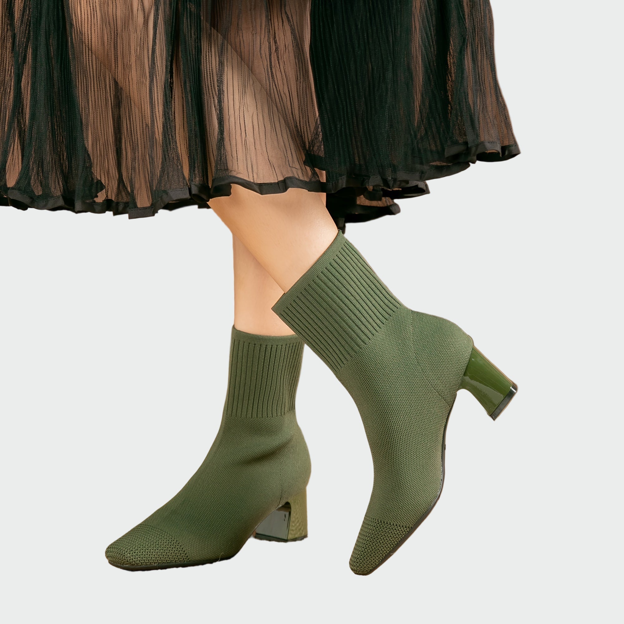 Sarah - Bottines Beige Élastiques