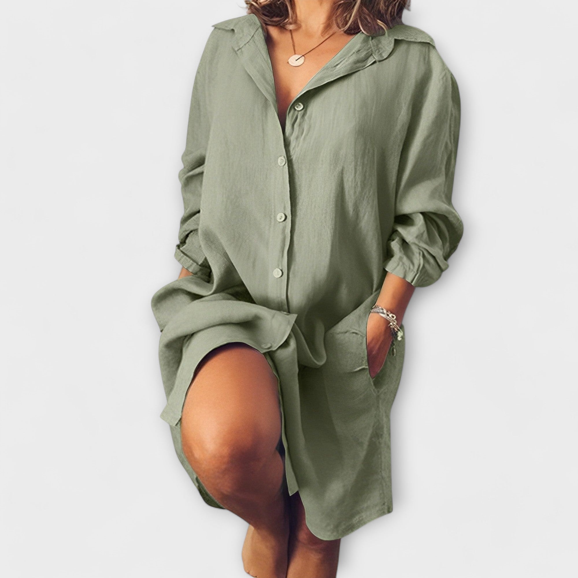 Inès - Blouse Lin Élégante