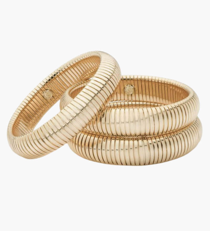 Anaïs - Bracelet Strié Or