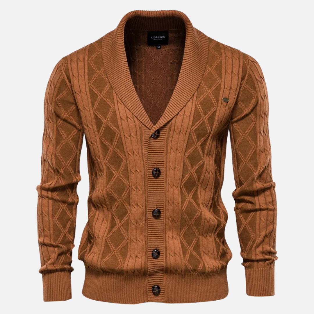 Justine - Cardigan Argyle Doux