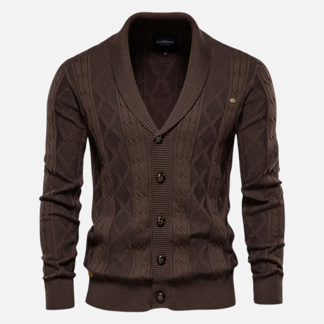 Justine - Cardigan Argyle Doux