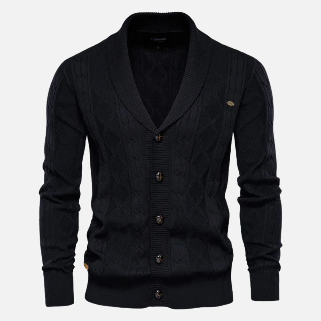 Justine - Cardigan Argyle Doux
