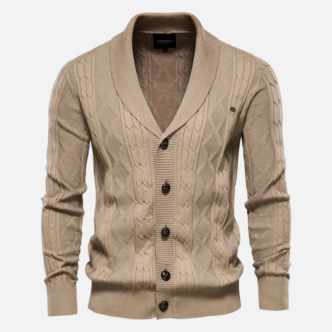 Justine - Cardigan Argyle Doux
