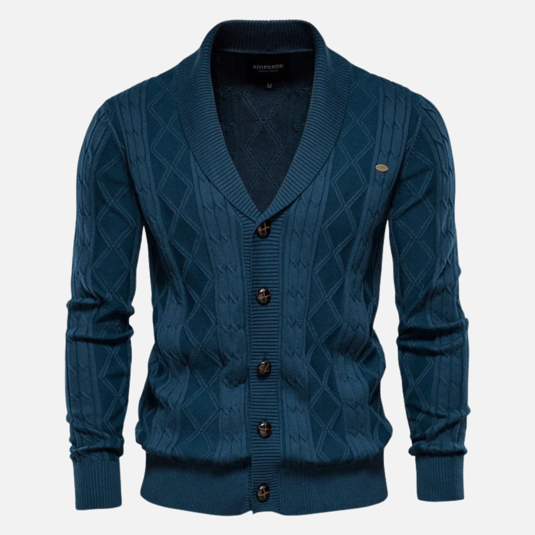 Justine - Cardigan Argyle Doux