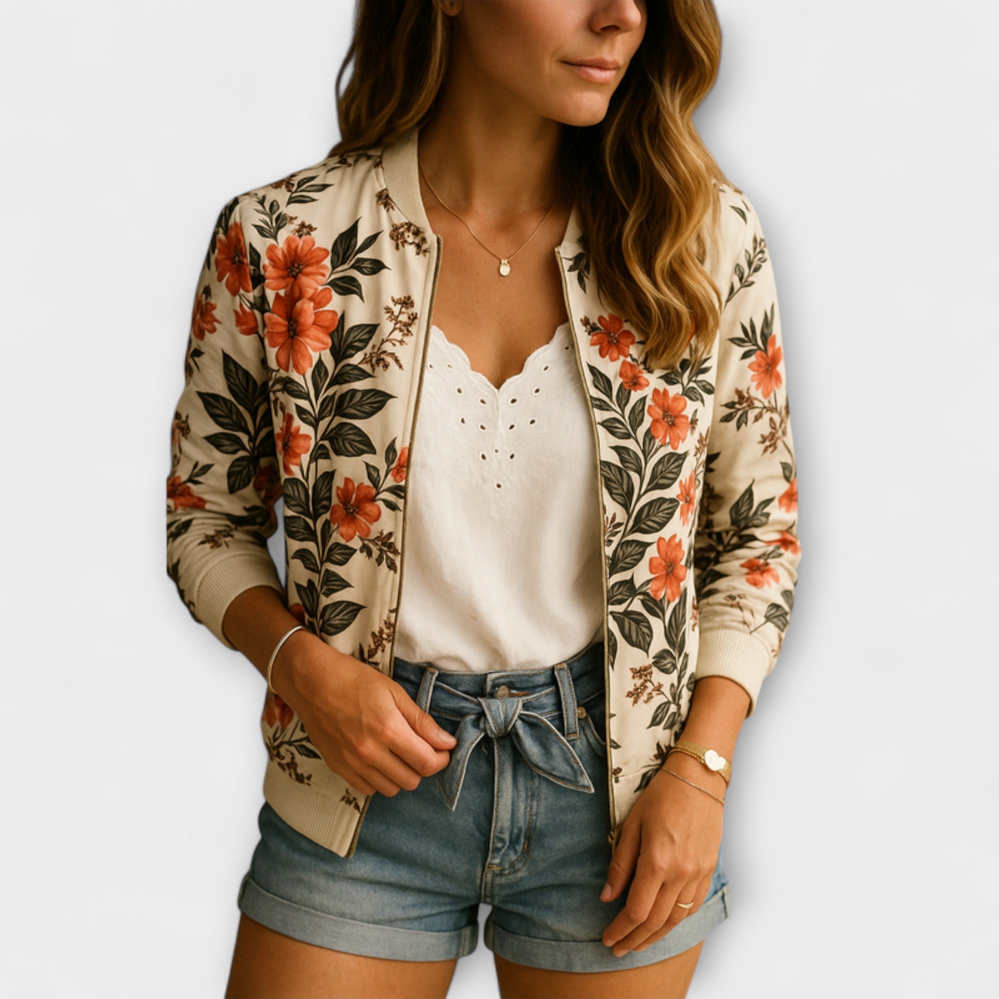 Inès - Veste Bomber Florale