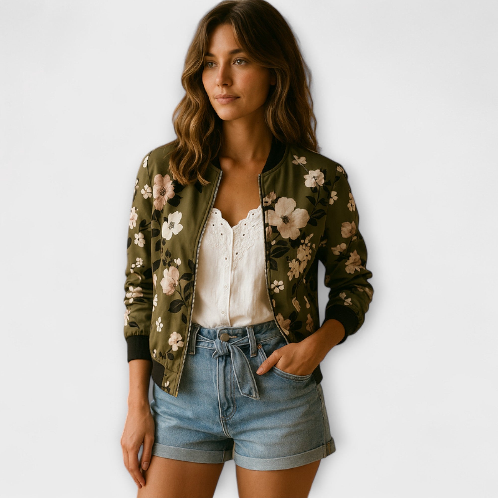 Inès - Veste Bomber Florale