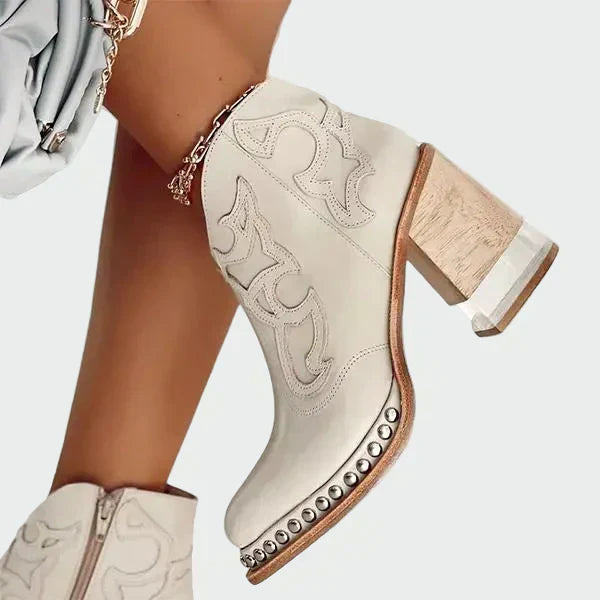 Justine - Bottines Western Brodées