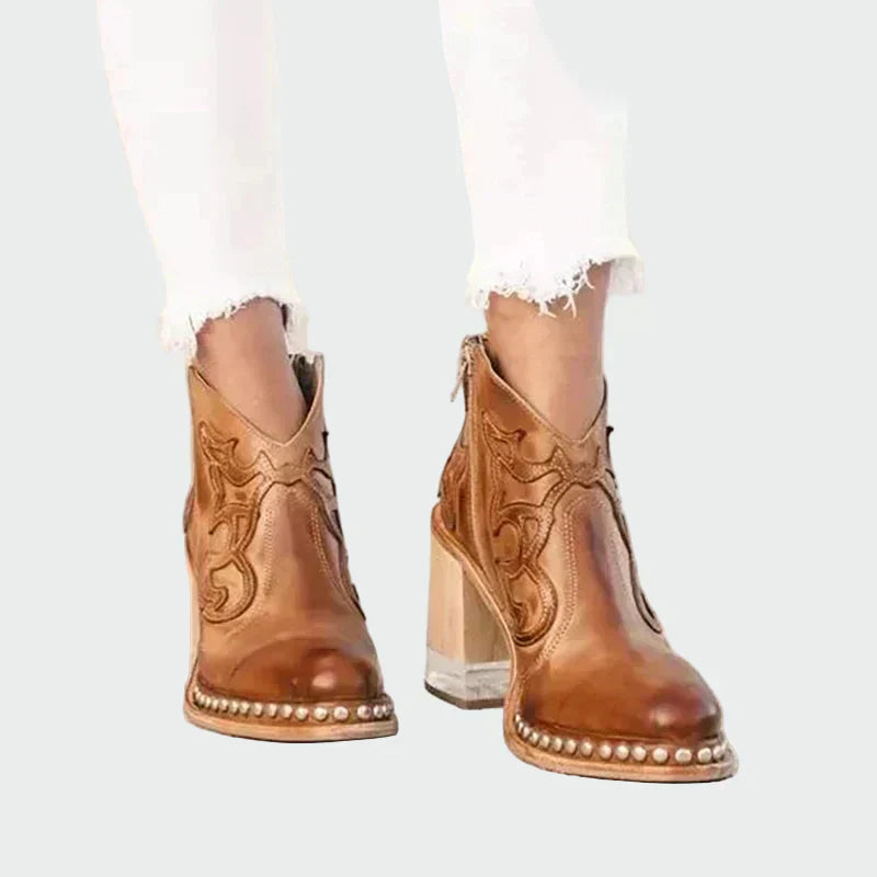 Justine - Bottines Western Brodées