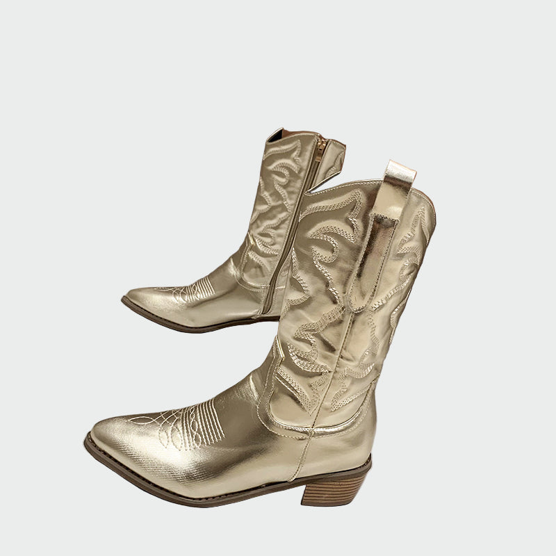Inès - Bottines Métalliques Roses