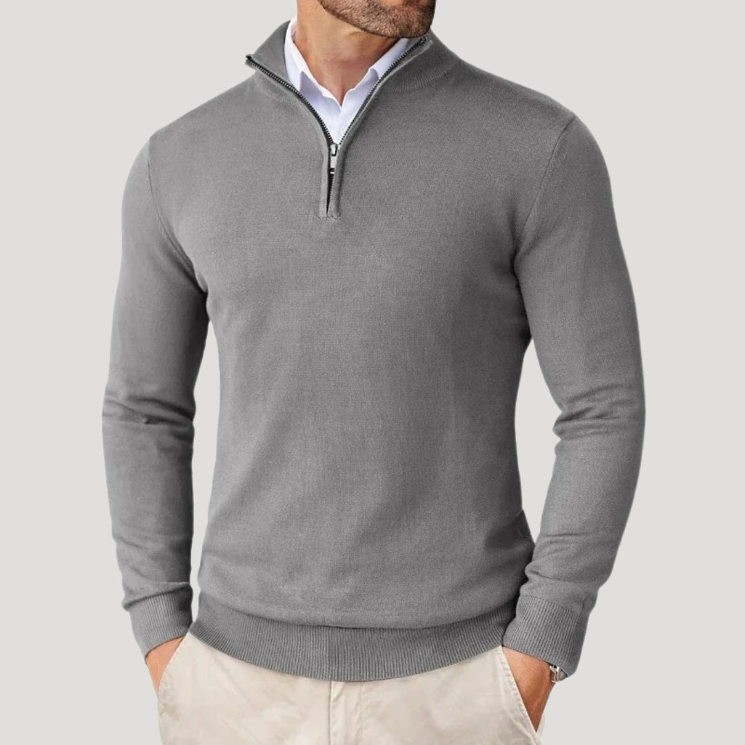 Inès - Pull Tricoté Demi-Zip