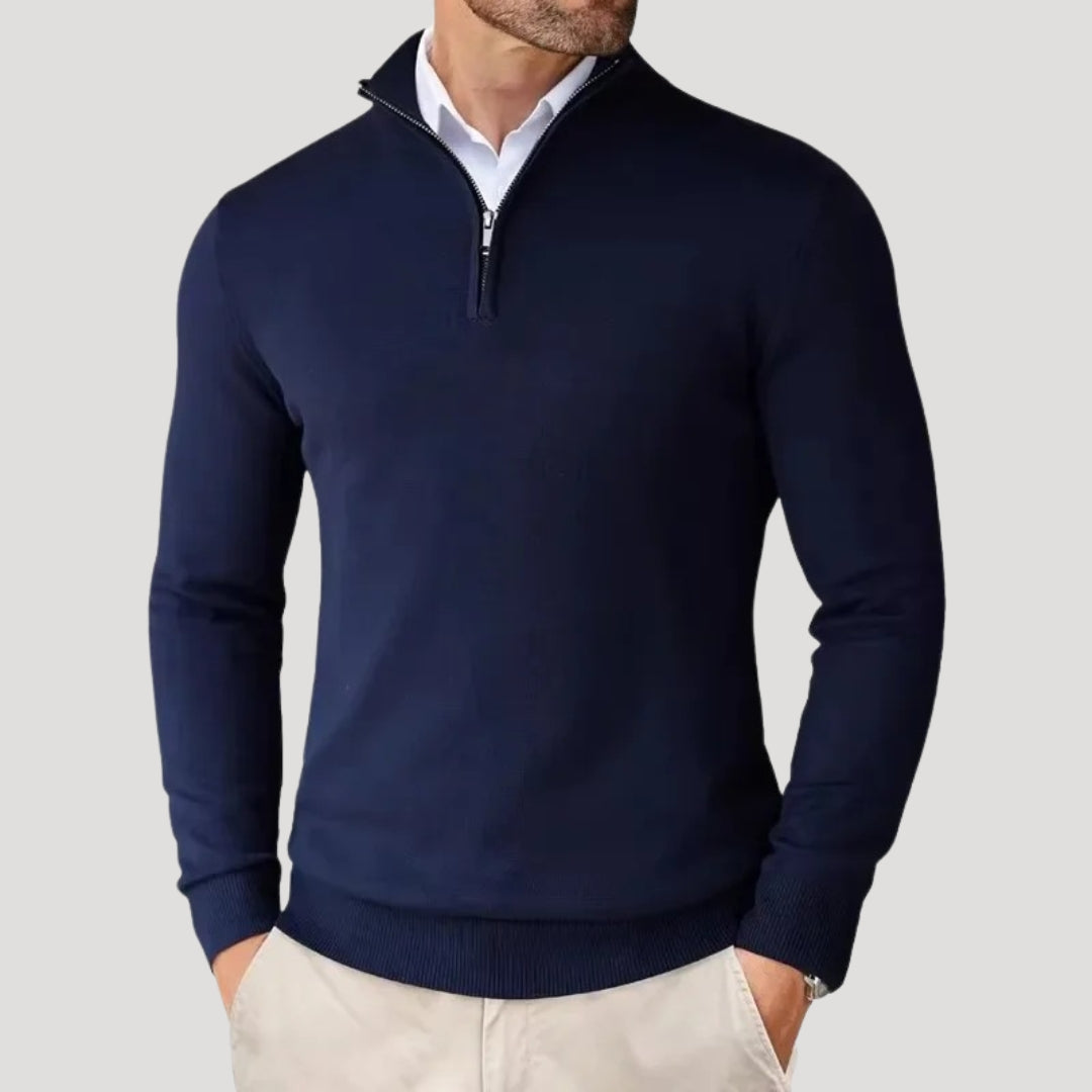 Inès - Pull Tricoté Demi-Zip