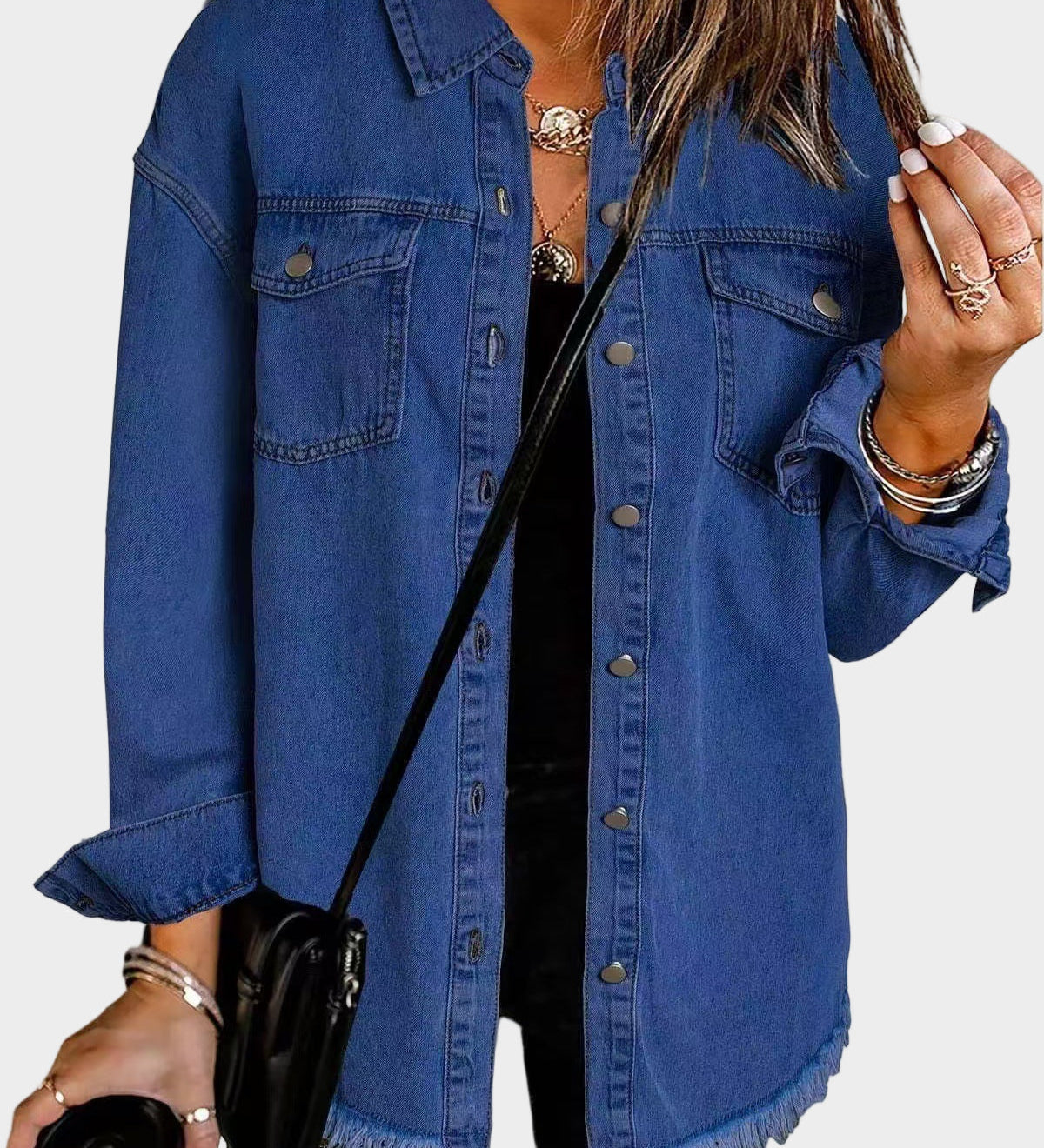 Juliette - Veste Jean Effilochée
