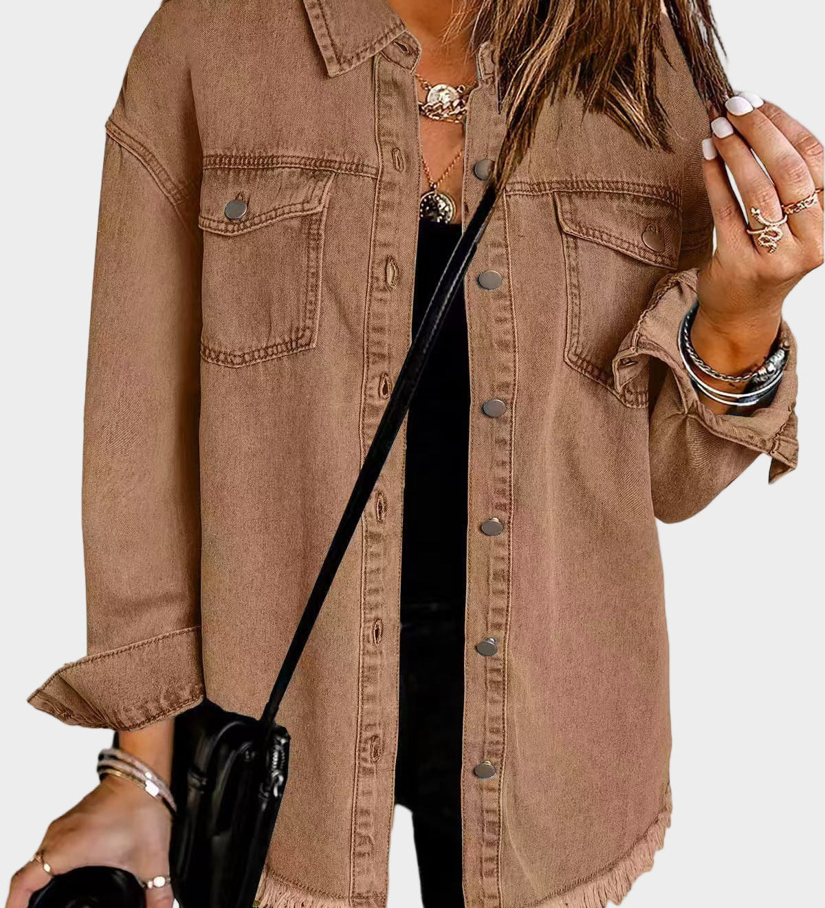Juliette - Veste Jean Effilochée