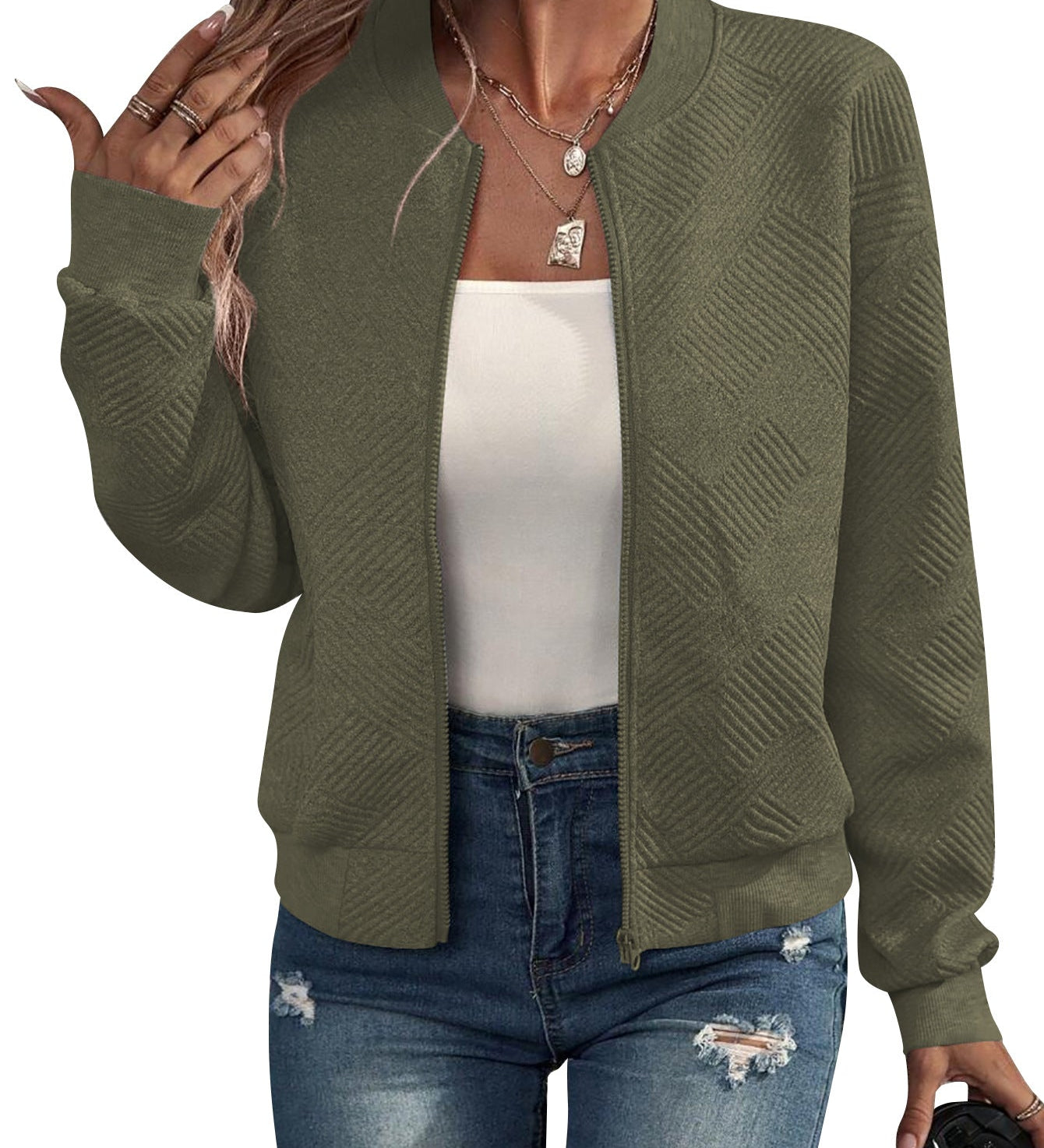 Anaïs - Veste Bomber Géométrique