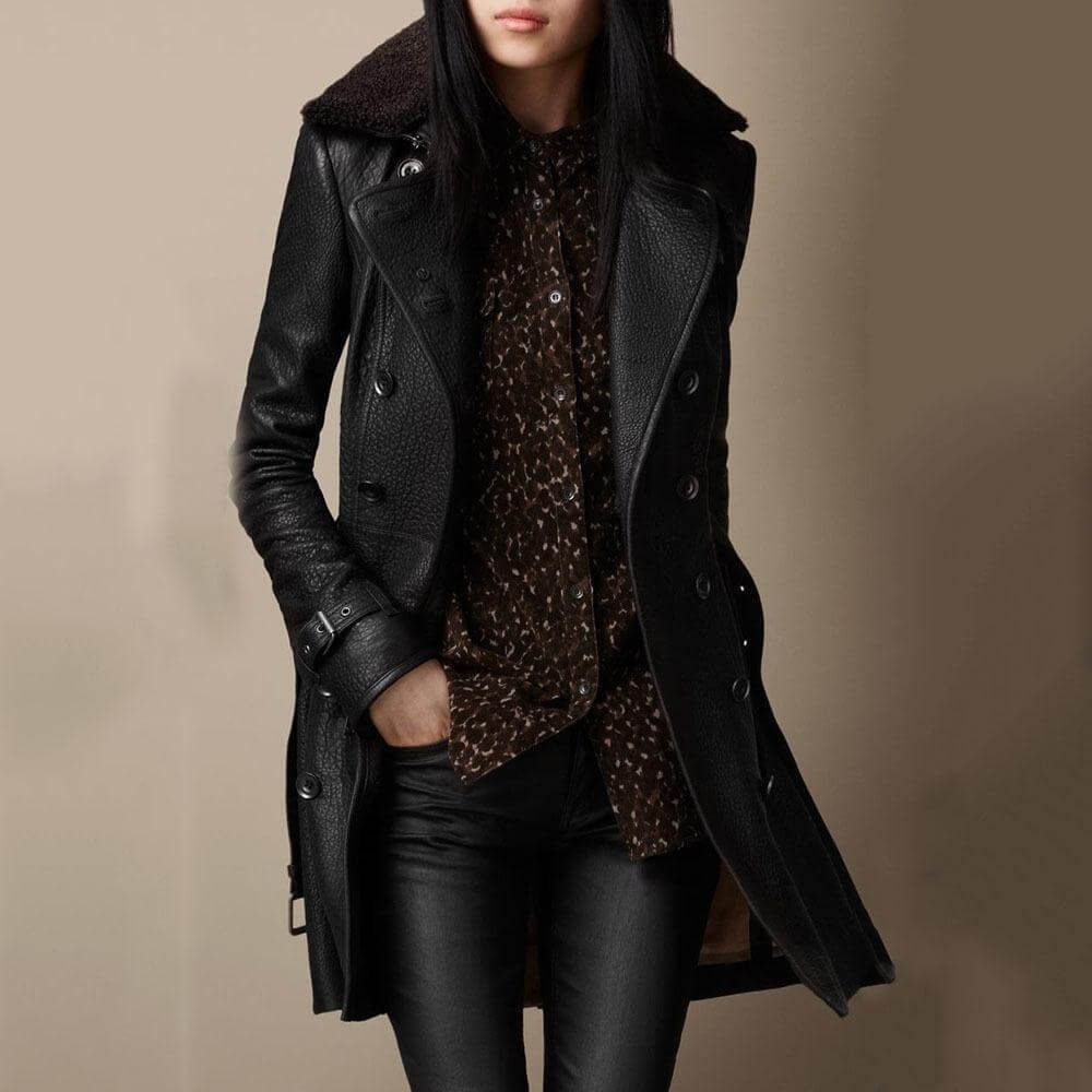 Clara - Manteau Élégant Cuir