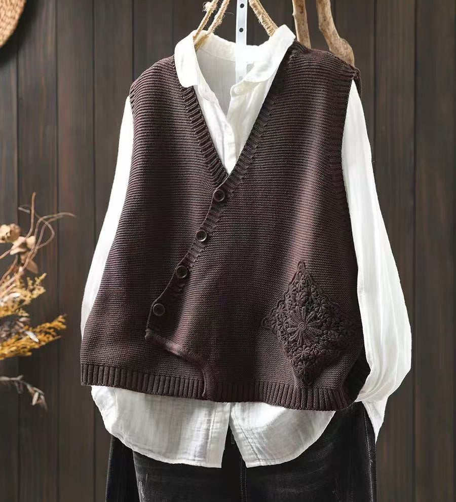 Justine - Gilet Tricot Asymétrique