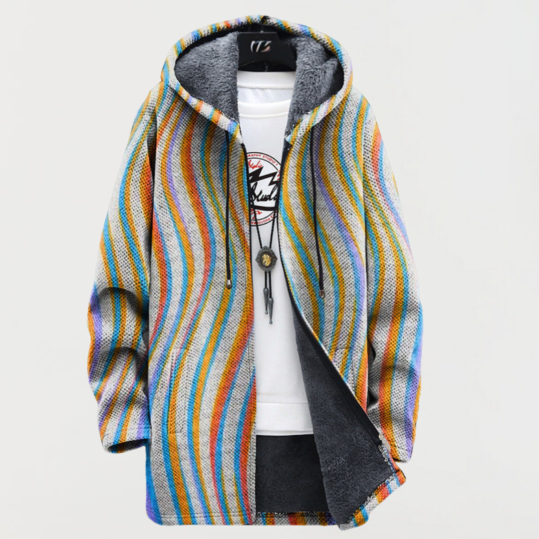 Anaïs - Manteau Capuche Rayé