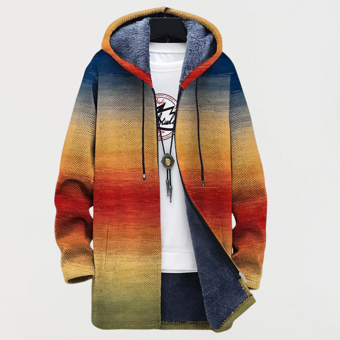 Élodie - Manteau Géométrique Capuche