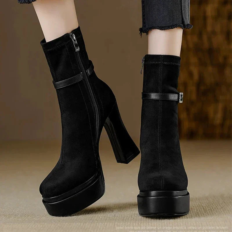 Anaïs - Bottes Élégantes Daim