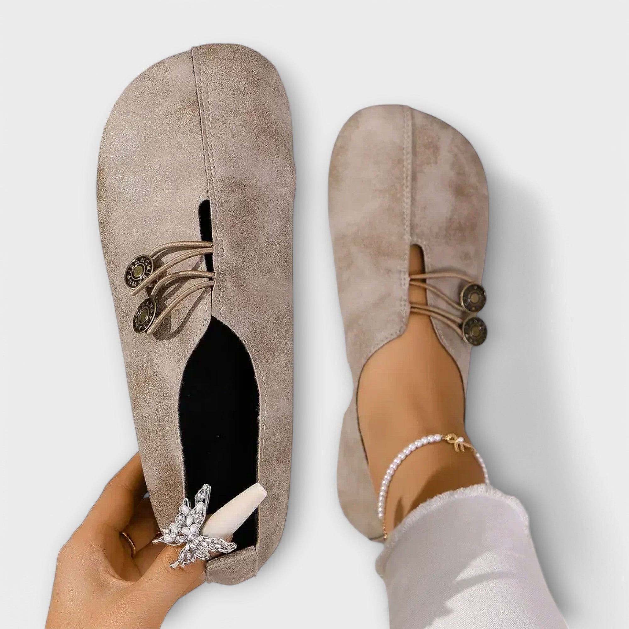 Clara - Mocassins Daim Élastiques