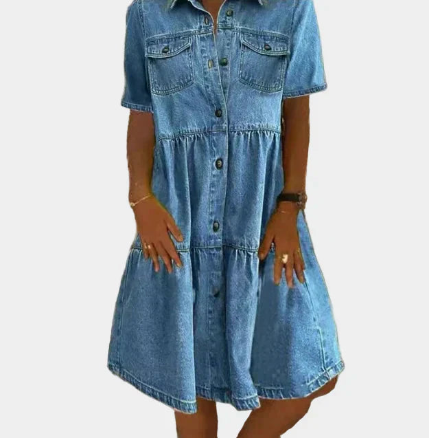 Amélie - Robe Jean Boutonnée