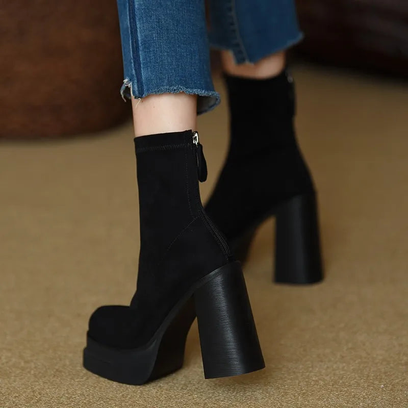 Clara - Bottes Daim Modernes