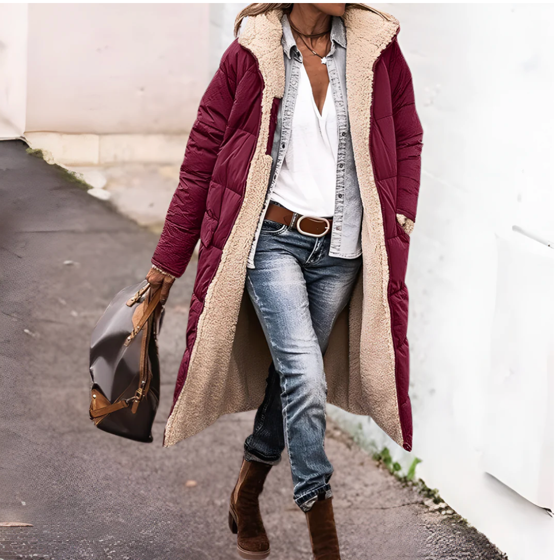 Clara - Manteau Réversible Sherpa