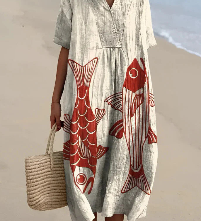 Anaïs - Robe Géométrique Élégante