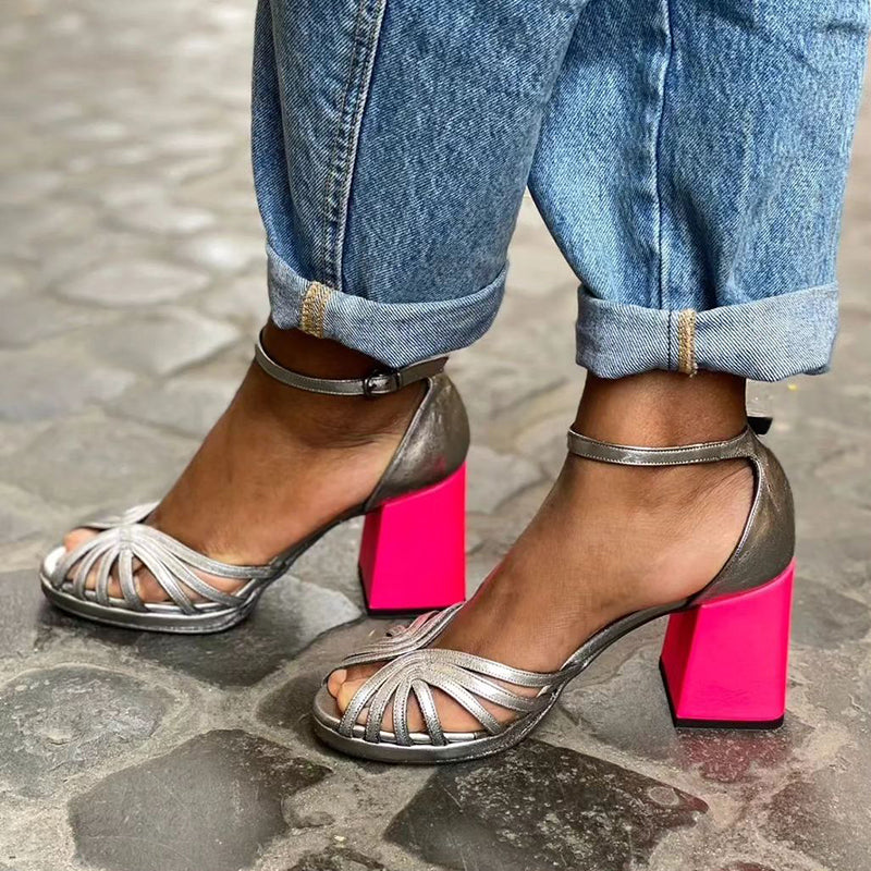 Manon - Sandales Brillantes Fuchsia